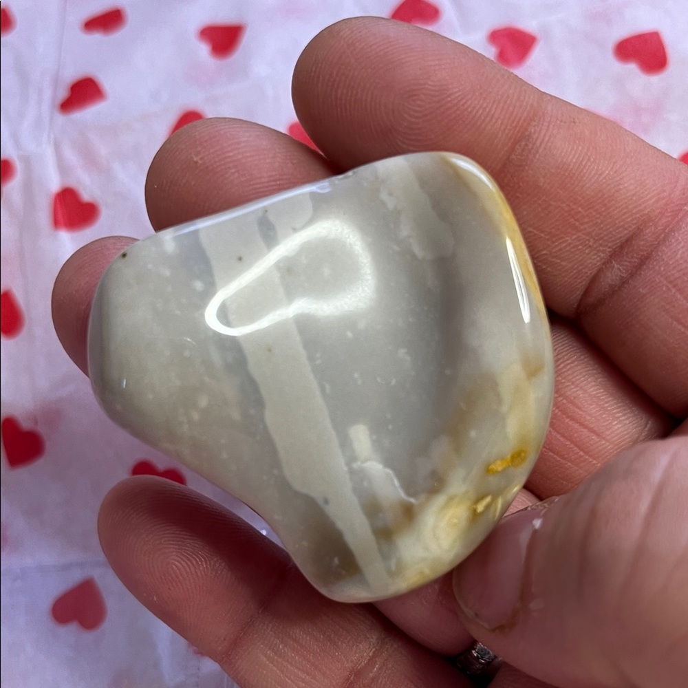 Polished Cream and Tan Decorative Stone Accent